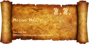 Moise Mór névjegykártya